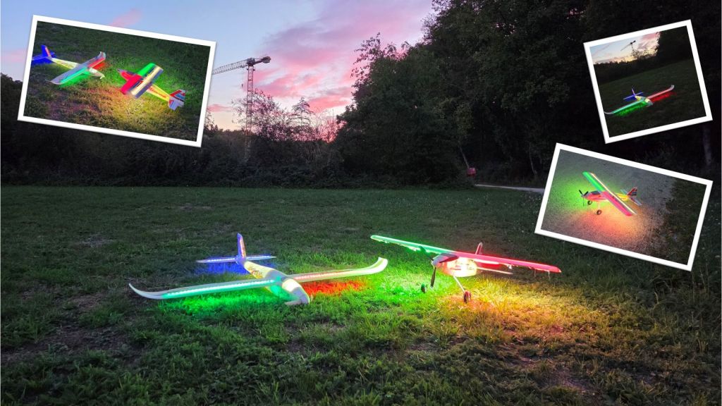 Modellflugzeuge mit LED beleuchtung.